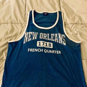 Mens Tank Top Graphic Style US Apparel - Medium - Blue/White